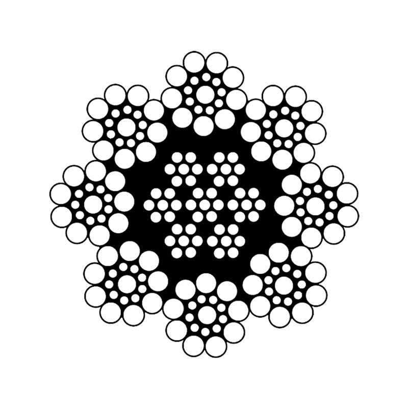 ASTM A1023 6X19 acélmagos, nagy törési erővel rendelkező emelő drótkötél