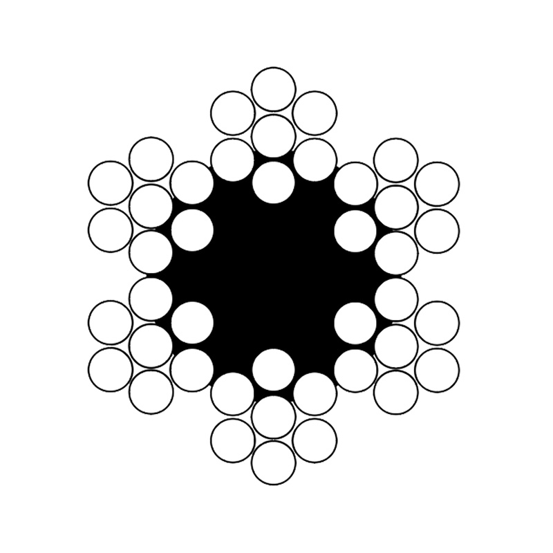 ASTM A1023 6X7 szálas mag, rugalmas, fáradtságálló drótkötél