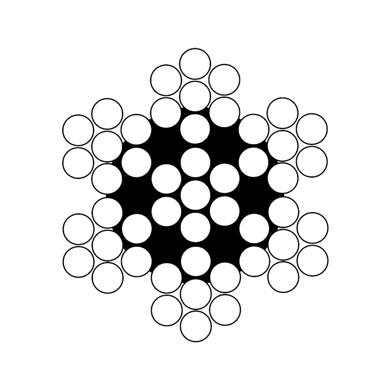ASTM A1023 6X7 acélmagos, nagy szilárdságú, kopásálló drótkötél